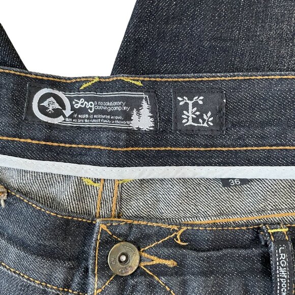 LRG Sunset Rock Jeans Men's Size 36x34 Dark Wash Wide Leg 90s Style Denim - Picture 4 of 8